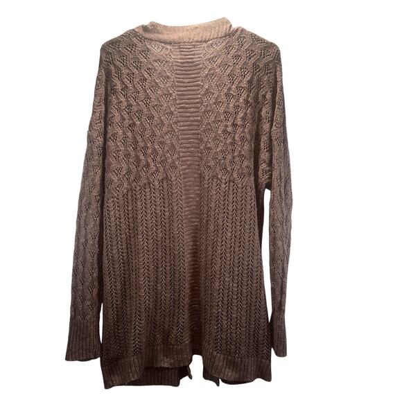 Hippie Rose Women’s Open Front Cardigan Sweater XL Pink Knit Pockets - Picture 5 of 7